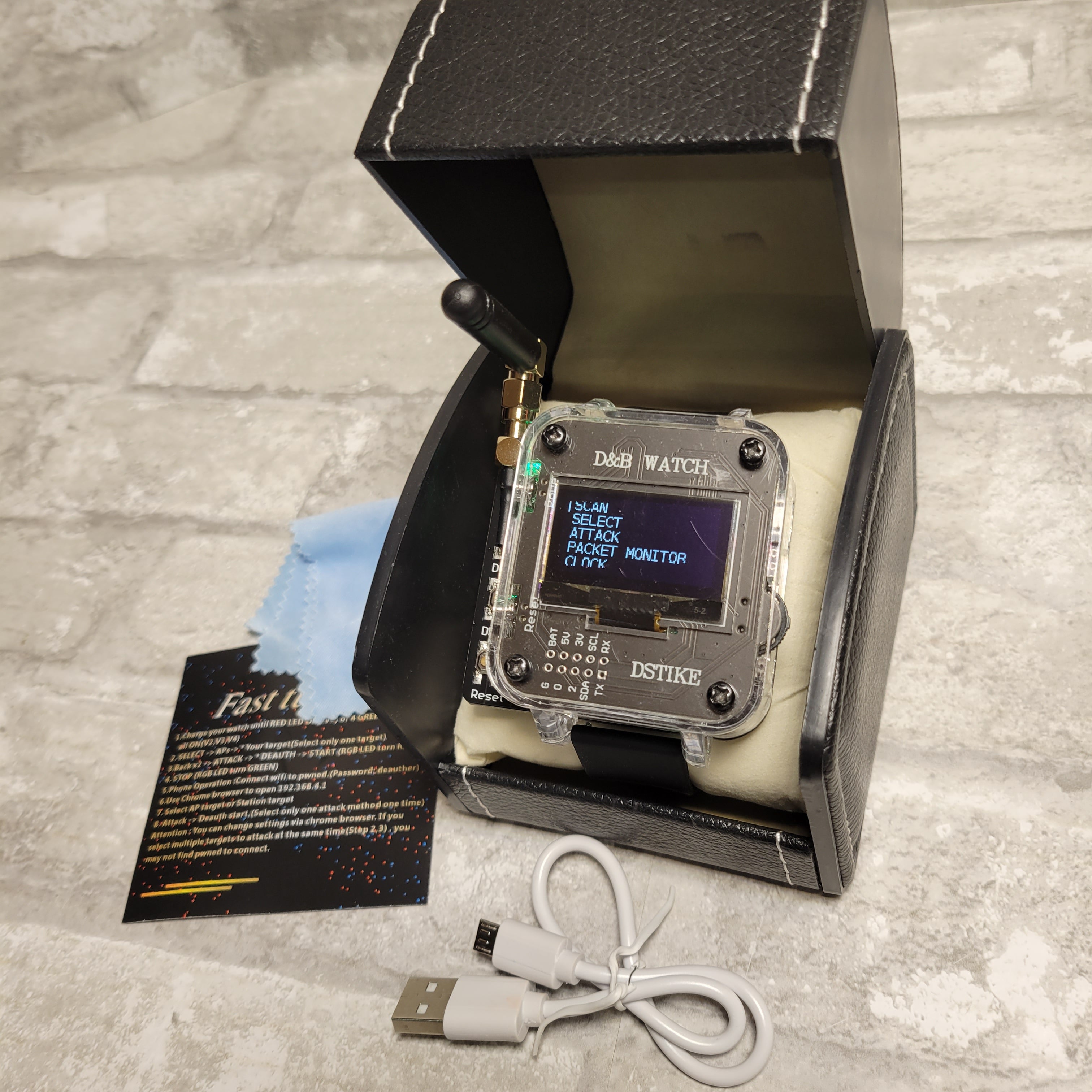 DSTIKE D&B Watch (V4) Deauther & Bad USB Watch Amazing Deauther Watch V4 (8038456951022)